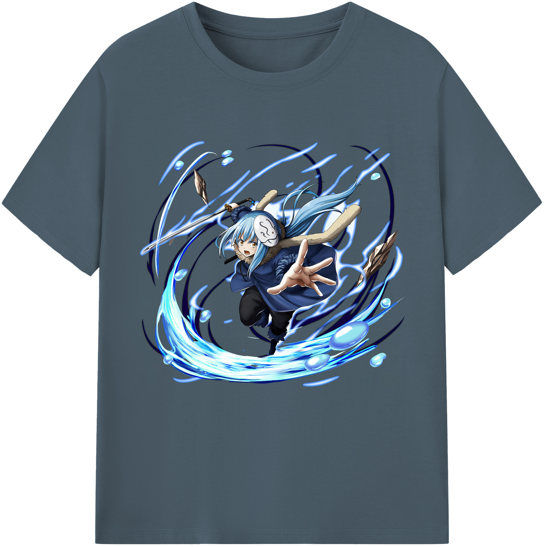（画像用） 転スラ Regarding Reincarnated to Slime 綿100％半袖Tシャツ（フロントプリント）